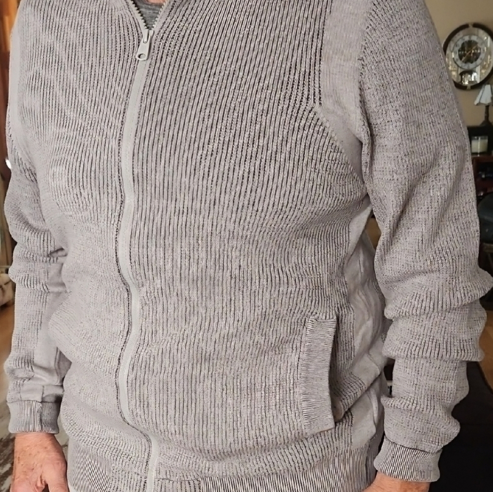 Buffalo David Bitton Men's Zip Up Sweater - Light Gray